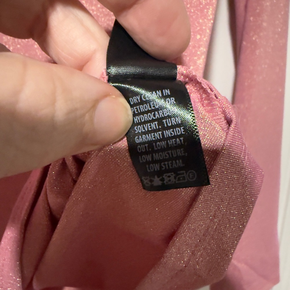 St John Pink Metallic Shimmer Turtleneck Top Size‎ M Stretch Knit Blouse - Picture 6 of 7